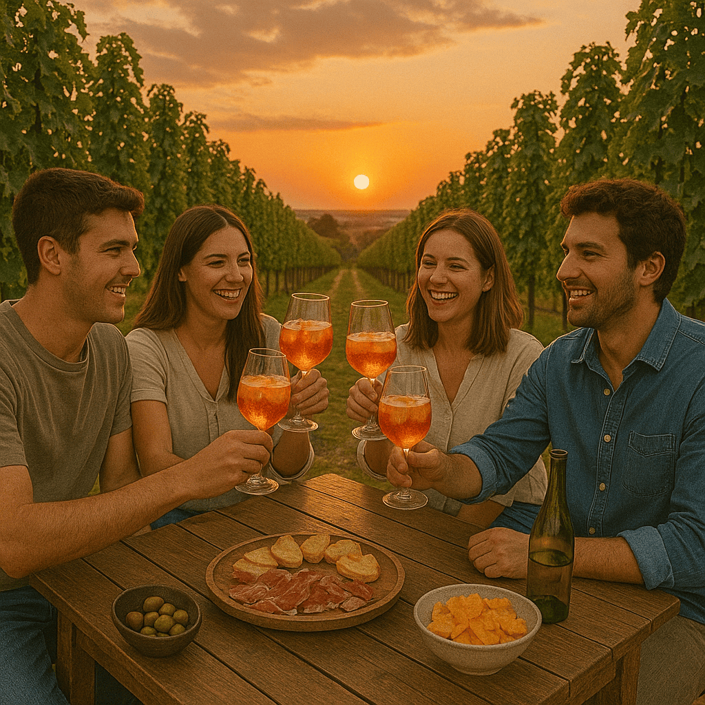 Aperitivo in vigna: il tramonto più bello è quello tra i filari