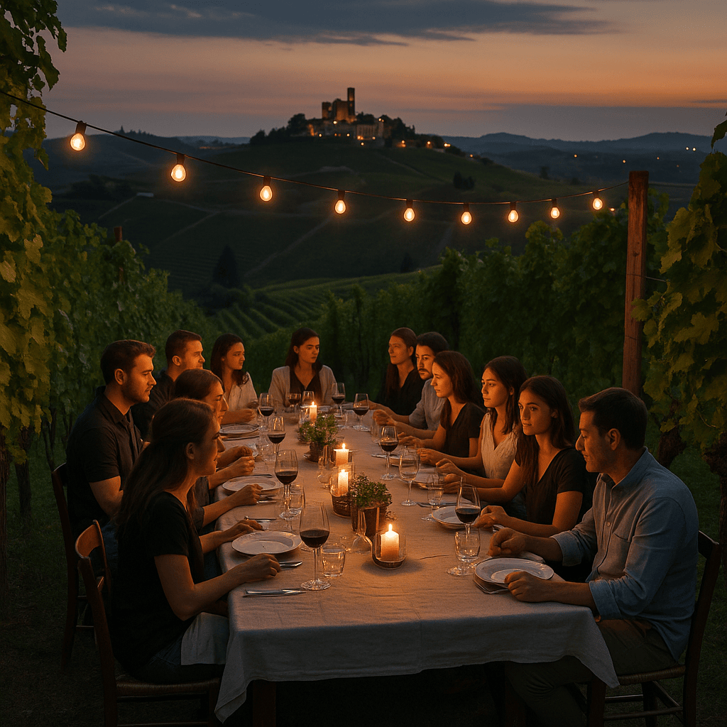Cena in vigna Langhe: un’esperienza magica tra filari e sapori autentici