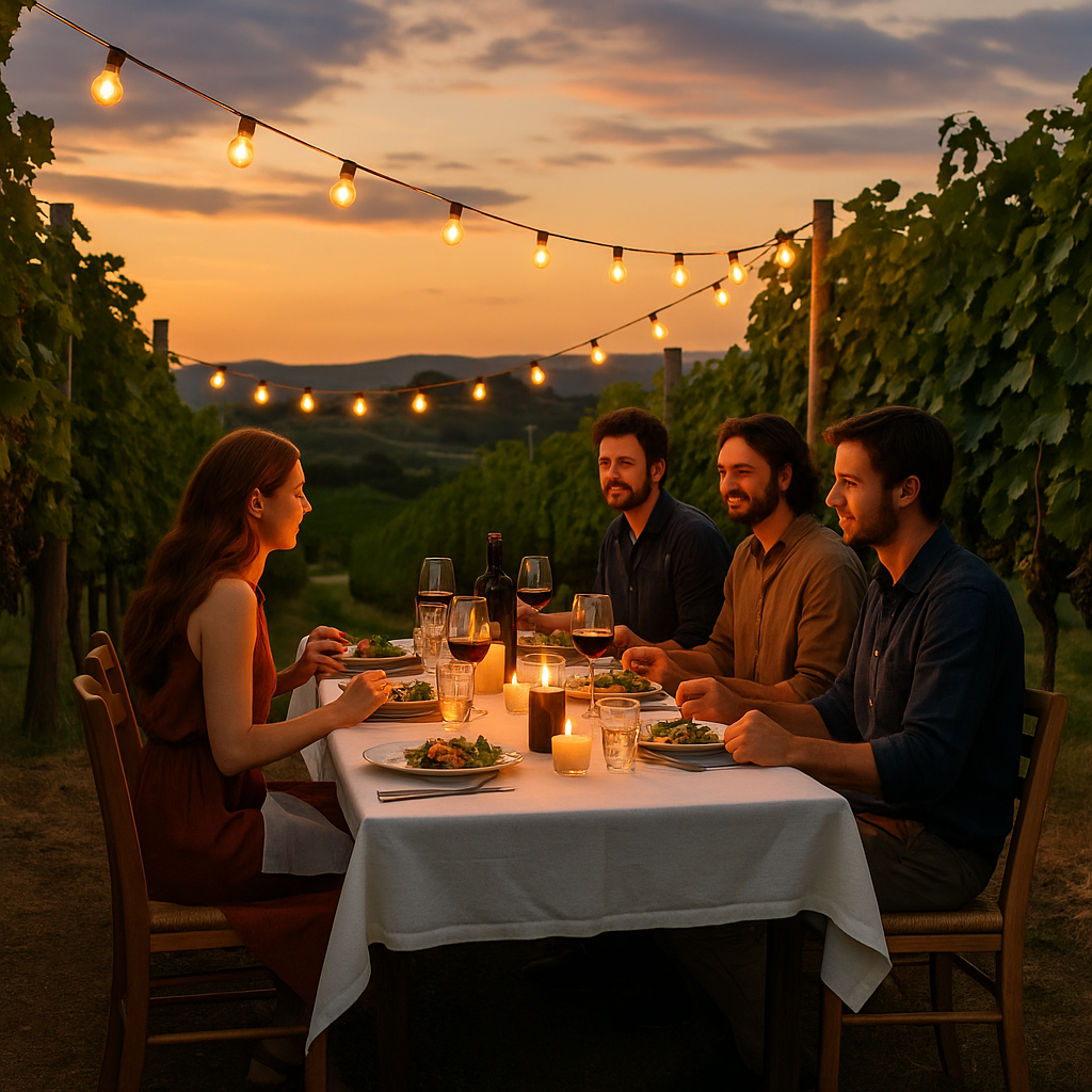 Cena in vigna in Piemonte: un’esperienza magica tra vino, natura e stelle