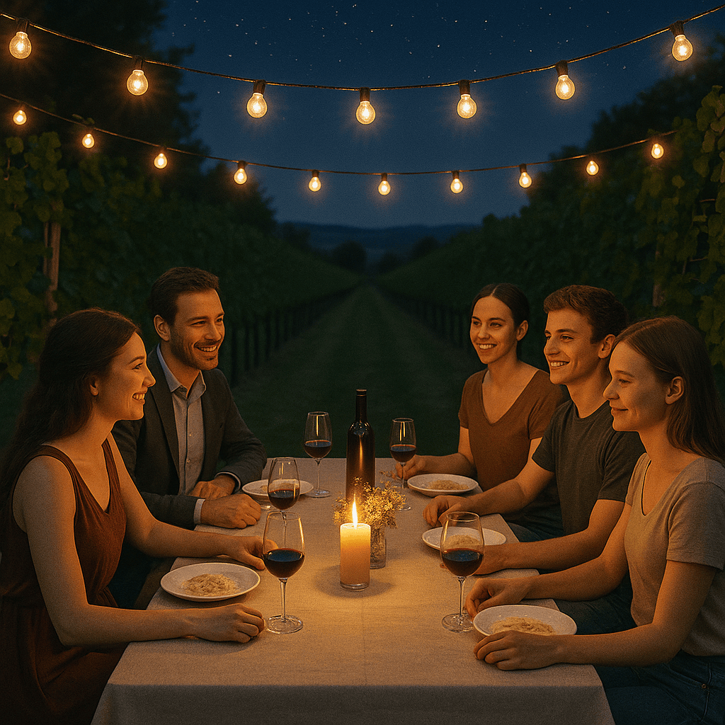 Cene particolari da regalare: un’esperienza sotto le stelle, tra i filari delle Langhe